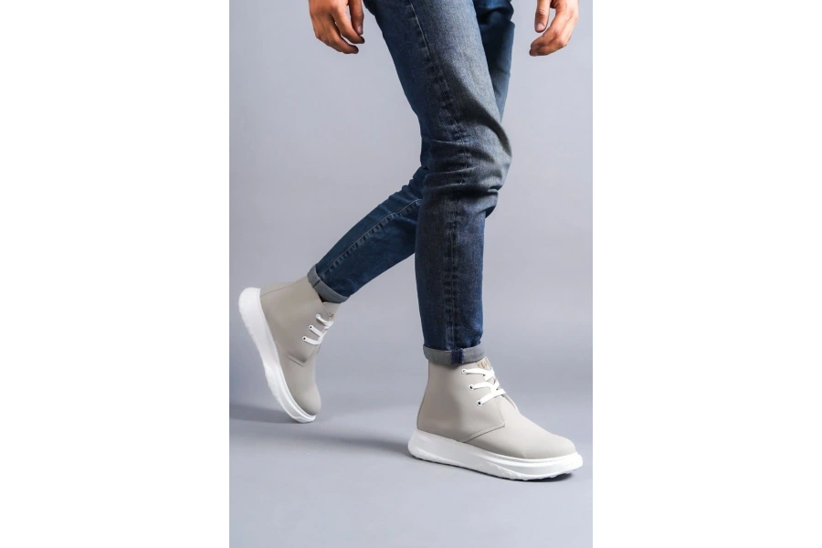 Swo204 Franca Bağcıklı Süet Erkek Spor Bot Bt - Gri