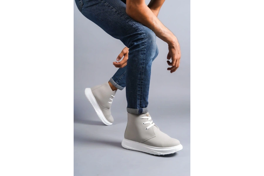 Swo204 Franca Bağcıklı Süet Erkek Spor Bot Bt - Gri