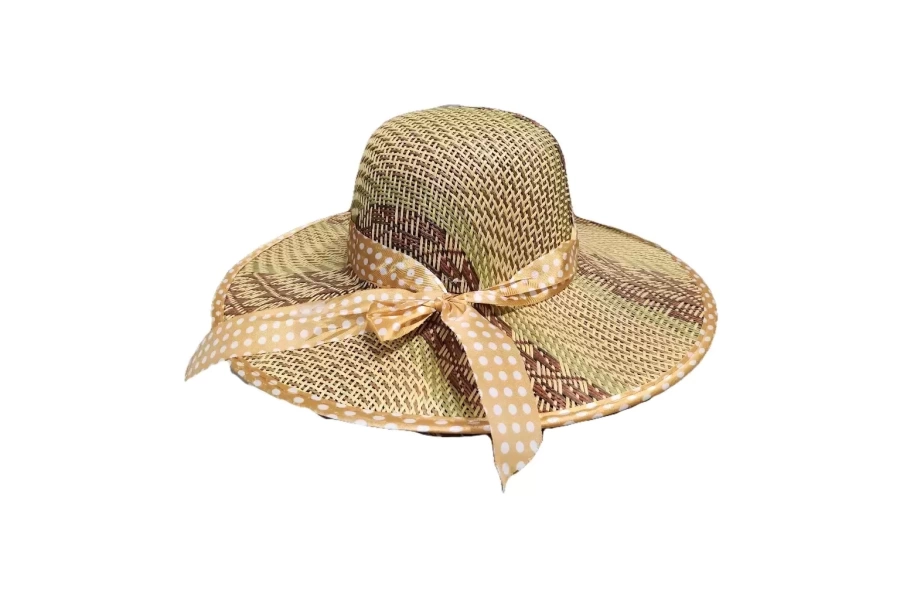 Turuncu Puantiye Tasarımlı Kadın Hasır Şapka