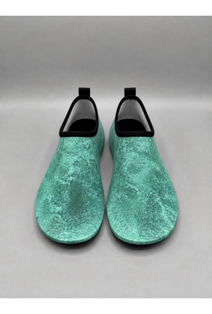 Shoecide Yeşil Dalga Desen Kadın Deniz Ayakkabısı – Hafif, Kaydırmaz, Hızlı Kuruyan Aqua Shoes