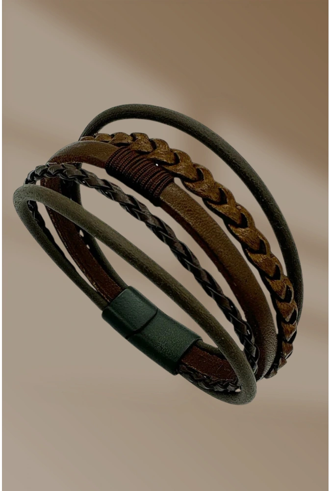 Çoklu Kahverengi Deri Bileklik ( 24 Adet ) ( Adet Fiyatı 50 TL)