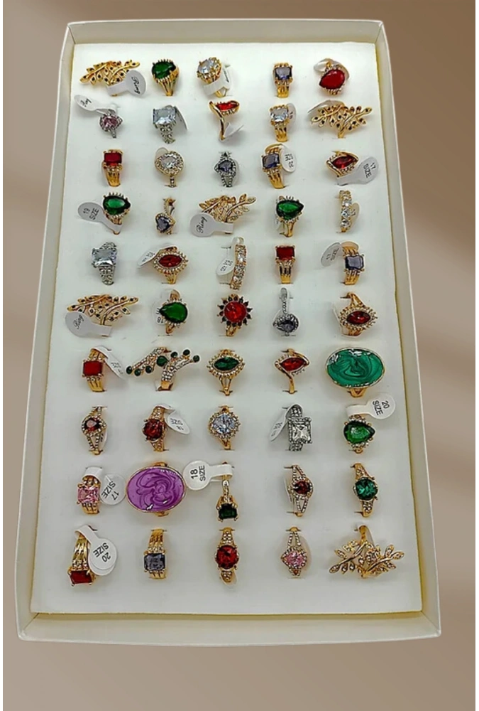 Doğal Taşlı Kadın Yüzük Modelleri ( 50 Adet)  ( Adet Fiyatı 40 TL)