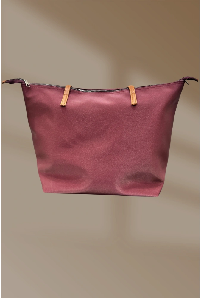 Fermuarlı İçi Cepli Saten Bordo Kadın El Ve Omuz Çantası