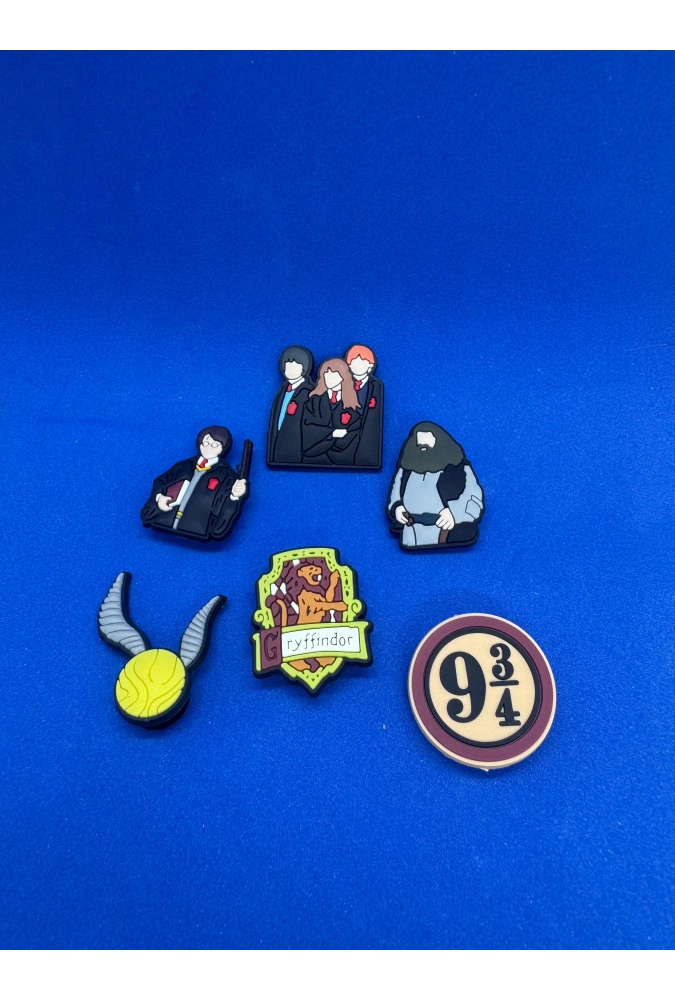 Harry Potter Temalı Charm 6lı Premium İthal Crocs Sandalet terlik Süsleri / Jibbitz