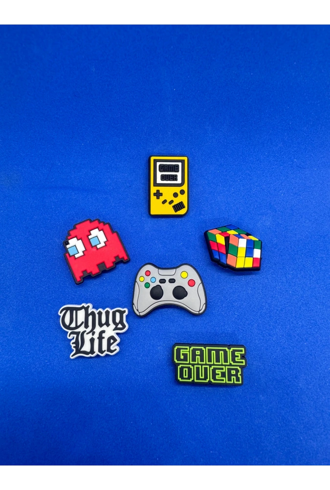 Konsol Oyun Temalı Charm 6lı Premium İthal Crocs Sandalet terlik Süsleri / Jibbitz