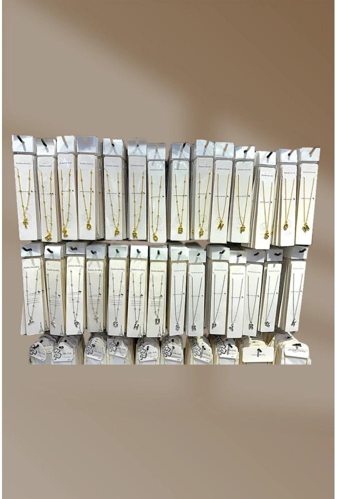 Karışık Bubble Harf Kolye ( 24 Adet)