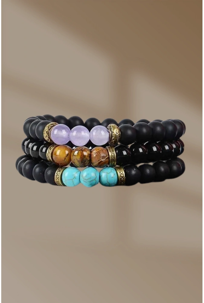 Karışık Doğal Taş Bileklik (50 Adet) ( Adet Fiyatı 25 TL)