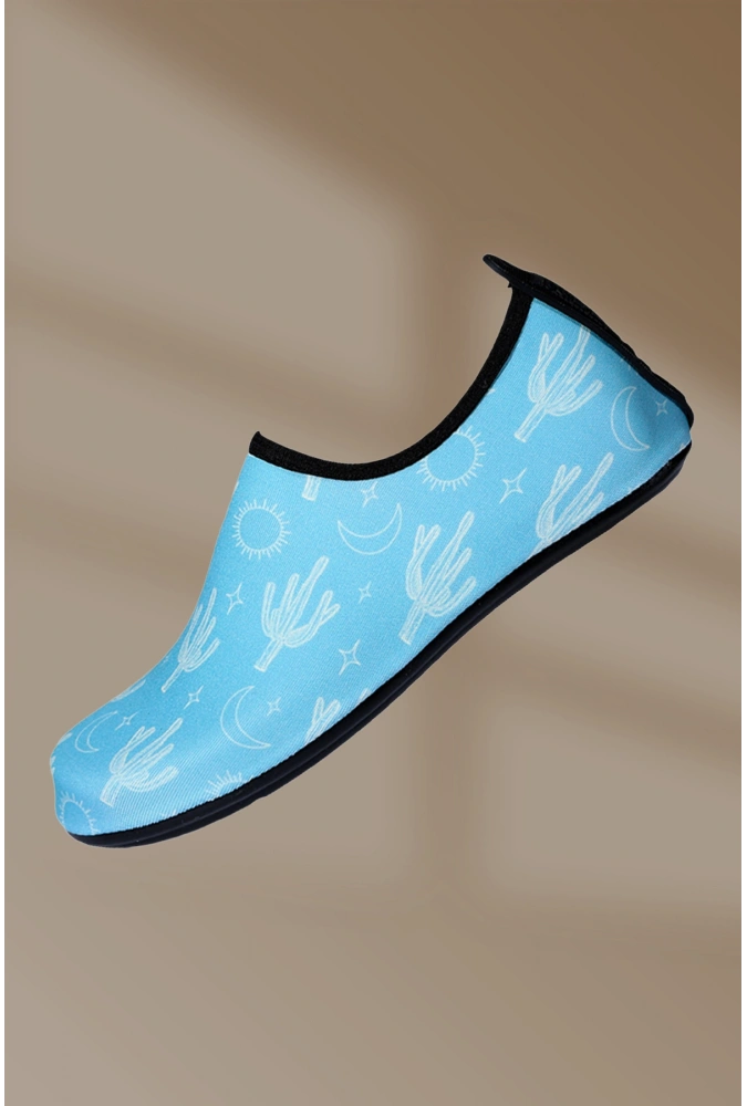 8li Kaydırmaz Kauçuk Taban Neoprene Kaktüs Desenli Deniz Ayakkabısı (36-40),(8 Adet)