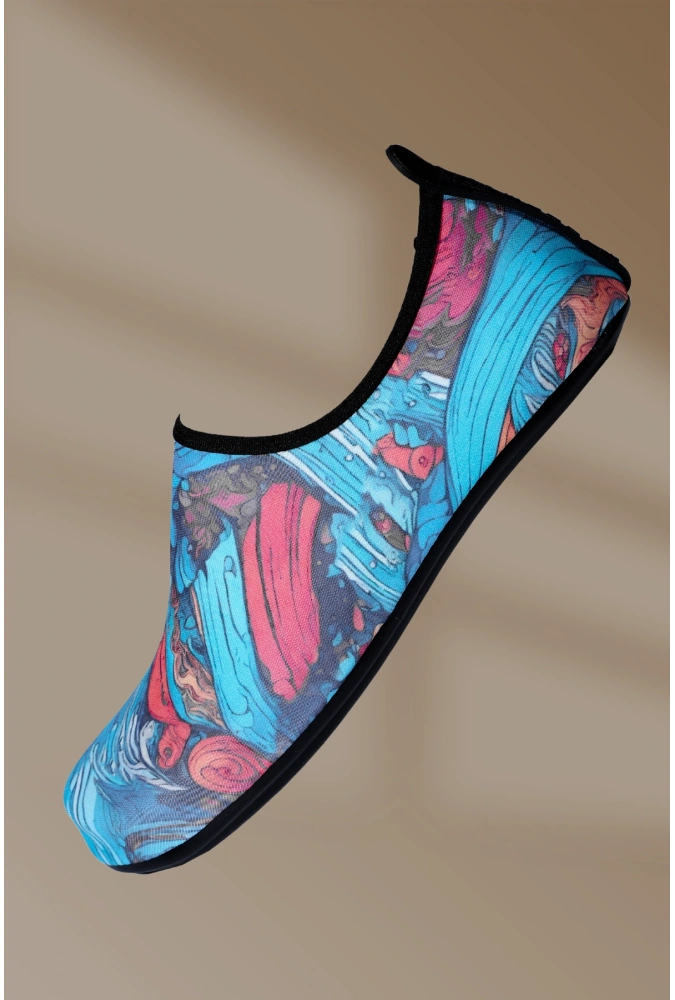 8li Kaydırmaz Kauçuk Taban Neoprene Karışık Desenli Deniz Ayakkabısı (36-40),(8 Adet)