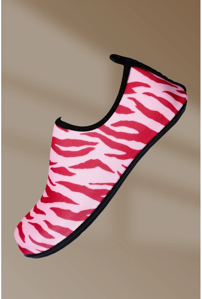 8li Kaydırmaz Kauçuk Taban Neoprene Kırmızı Desenli Deniz Ayakkabısı (36-40),(8 Adet)