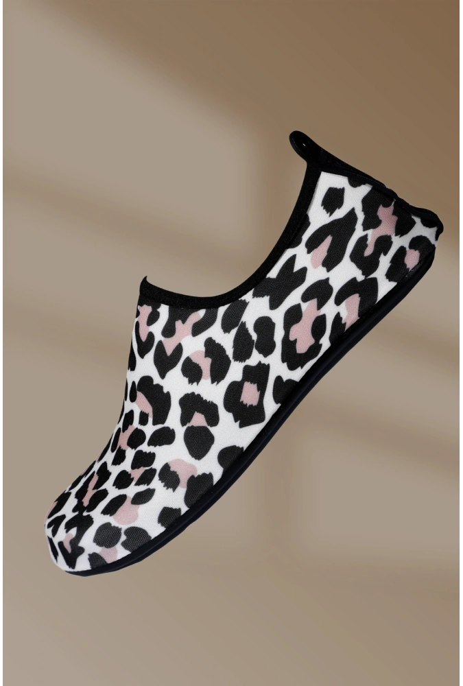 8li Kaydırmaz Kauçuk Taban Neoprene Leopar Desenli Deniz Ayakkabısı (36-40),(8 Adet)
