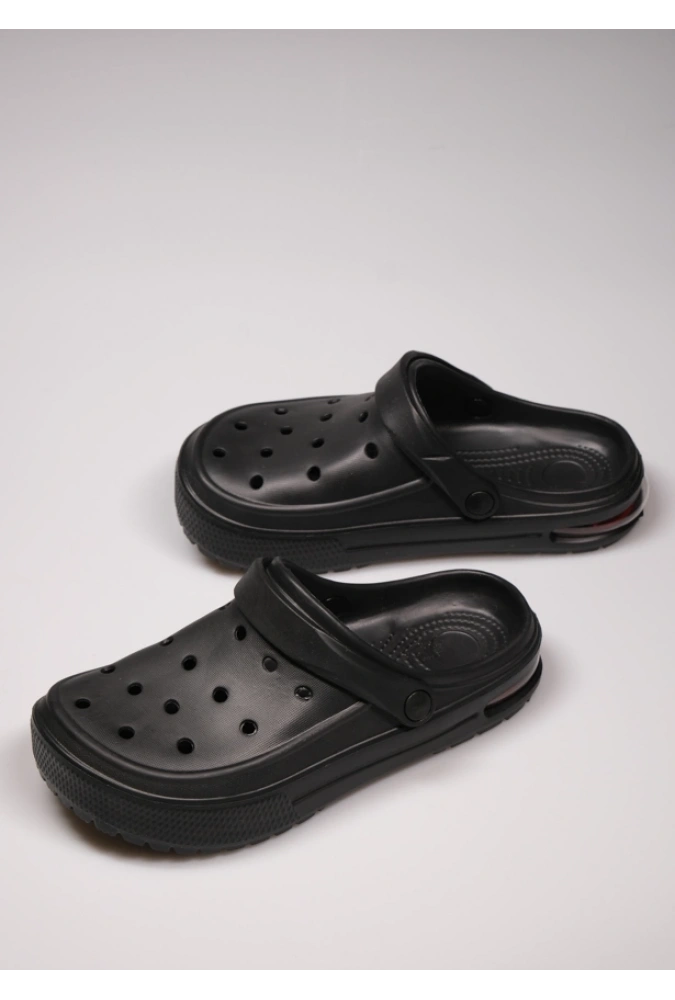 Siyah Erkek Bantlı Confort ve Hava Tabanlı EVA Air Cross Sandalet