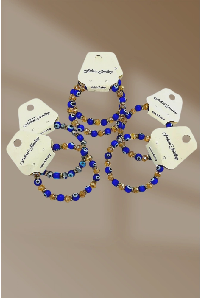 Nazar Boncuklu Kristal Bileklik (24 Adet) ( Adet Fiyatı 30 TL)