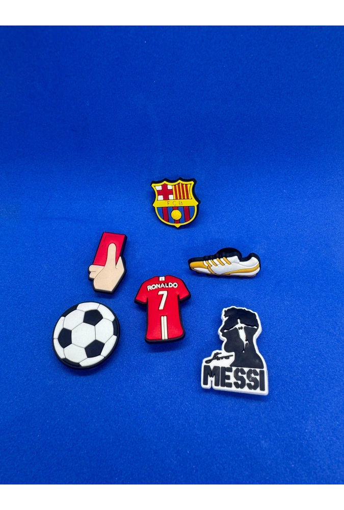 Futbol Temalı Charm 6lı Premium İthal Crocs Sandalet terlik Süsleri / Jibbitz