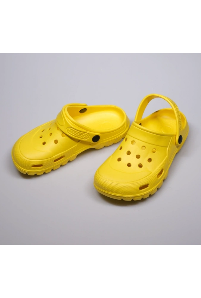 Sarı Kadın Bantlı Çıkarılabilir Tokalı Rahat Taban Eva Sandalet