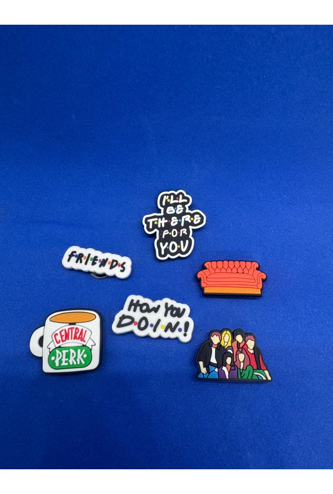 Friends Dizi Temalı Charm 6lı Premium İthal Crocs Sandalet terlik Süsleri / Jibbitz