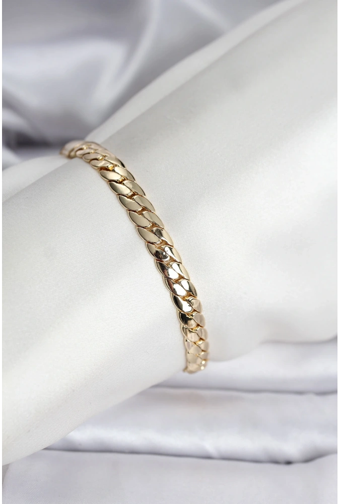 Shoecide 14k Gold Renk Kaplama Ezme Zincir Model Kadın Bileklik