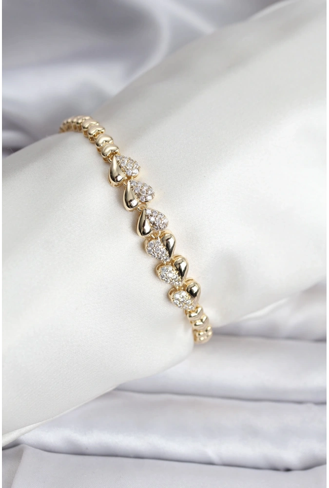 Shoecide 14k Gold Renk Kaplama Kalp Model Cm Kadın Bileklik