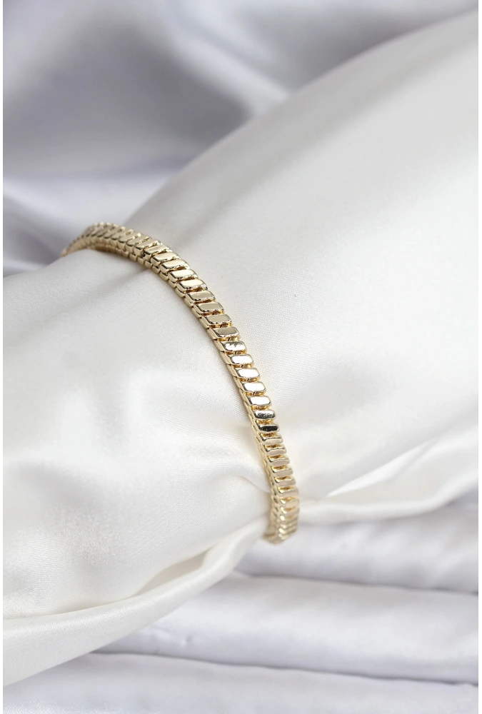 Shoecide 14k Gold Renk Kaplama Kare Zincir Model Cm Kadın Bileklik