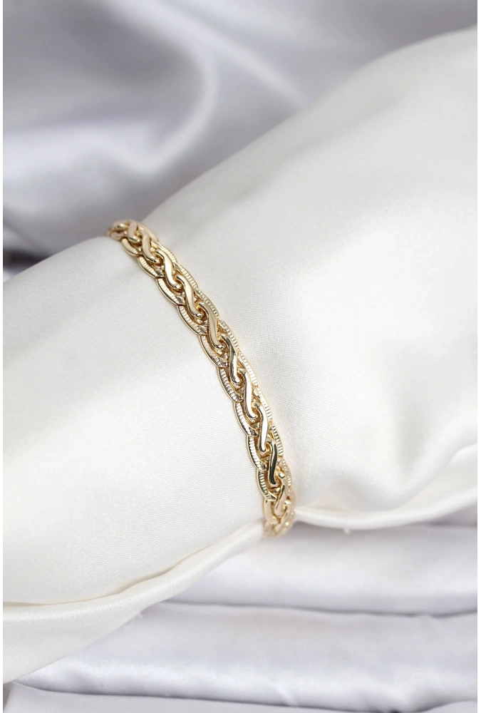 Shoecide 14k Gold Renk Kaplama Lazer Zincir Model Cm Kadın Bileklik