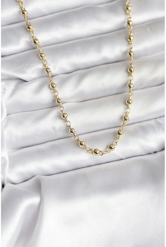 Shoecide 14k Gold Renk Kaplama Topçuklu Zincir Model Cm Kadın Kolye