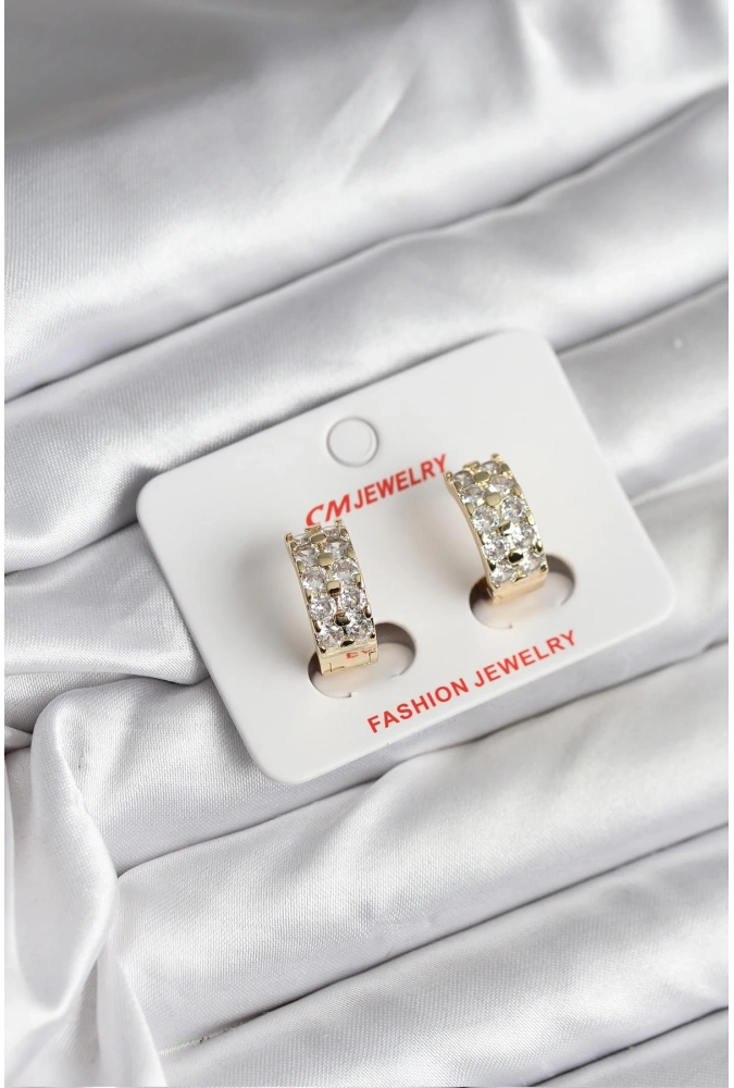 Shoecide 14k Gold Renk Kaplama Zirkon Taşlı Cm Kadın Küpe