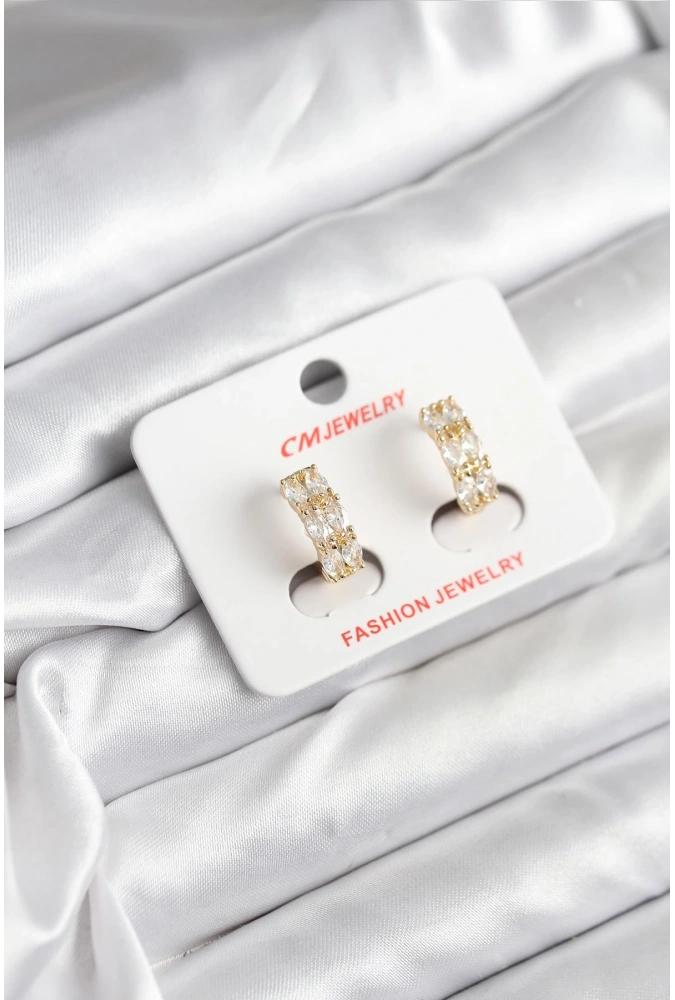 Shoecide 14k Gold Renk Kaplama Zirkon Taşlı Cm Kadın Küpe