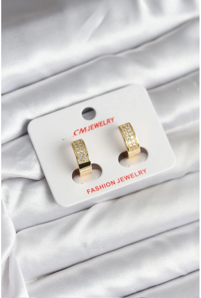 Shoecide 14k Gold Renk Kaplama Zirkon Taşlı Halka Cm Kadın Küpe