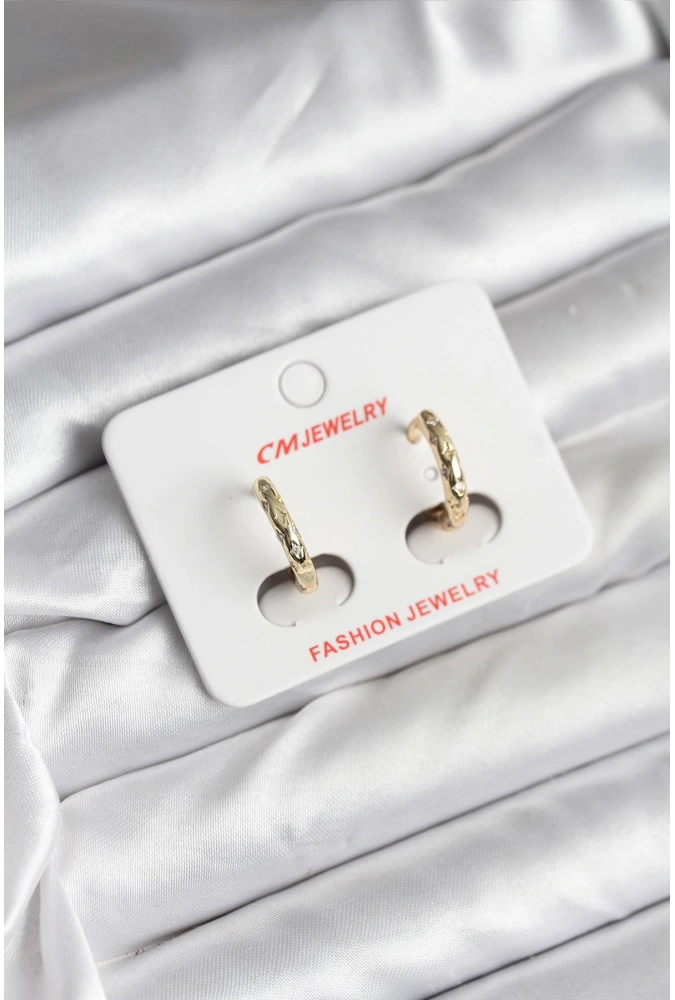 Shoecide 14k Gold Renk Kaplama Zirkon Taşlı Halka Model Cm Kadın Küpe