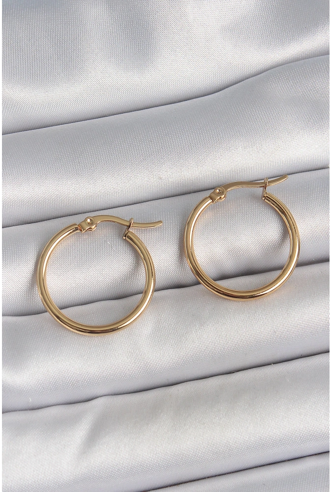 Shoecide 316 Çelik Gold Renk 22mm Kadın Halka Model Kadın Küpe