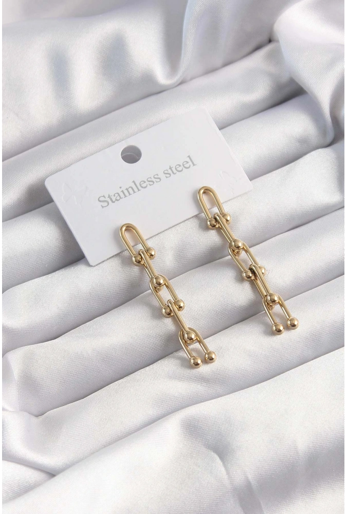 Shoecide 316l Çelik Altın Renk Sallantılı Model Küpe