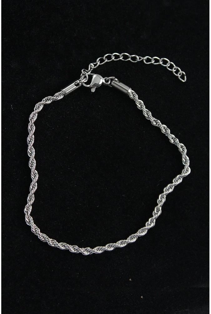 Shoecide 316l Çelik Burgu Model Gümüş Renk Erkek Bileklik