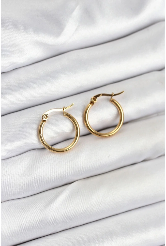 Shoecide 316l Çelik Gold Renk 15 Mm Halka Kadın Küpe