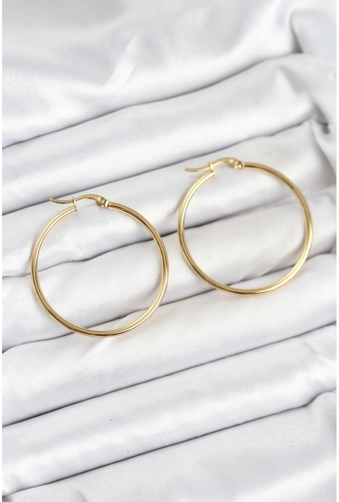 Shoecide 316l Çelik Gold Renk 35 Mm Halka Kadın Küpe