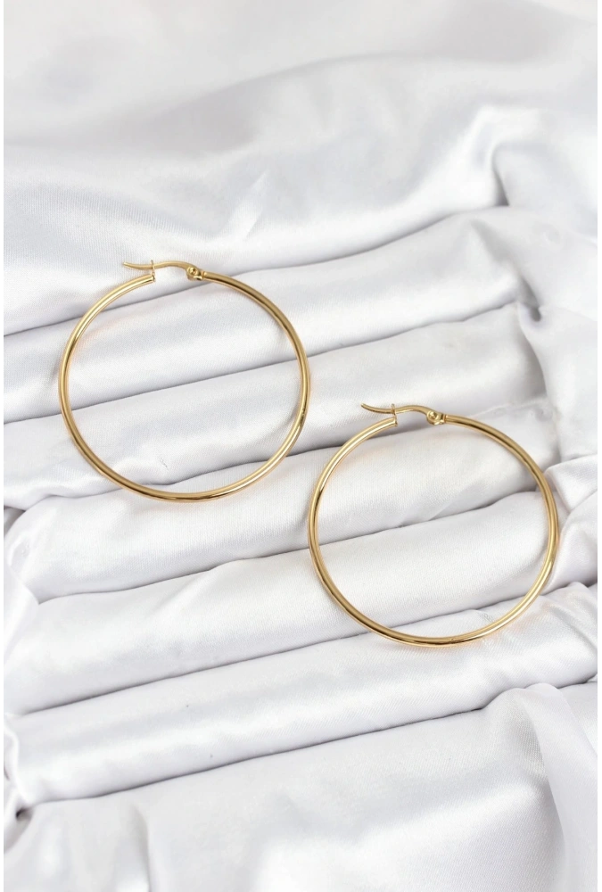 Shoecide 316l Çelik Gold Renk 45 Mm Halka Kadın Küpe