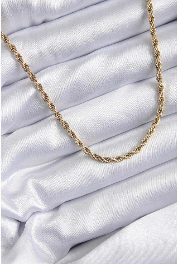 Shoecide 316l Çelik Gold Renk 60 Cm Burgu Model Kadın Kolye