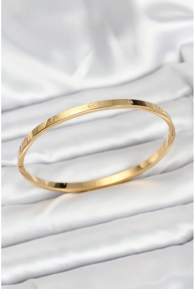 Shoecide 316l Çelik Gold Renk 65 Mm İnce Kadın Kelepçe Bileklik
