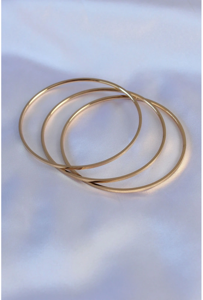 Shoecide 316l Çelik Gold Renk Ajda Model Kadın 65 Mm Bilezik