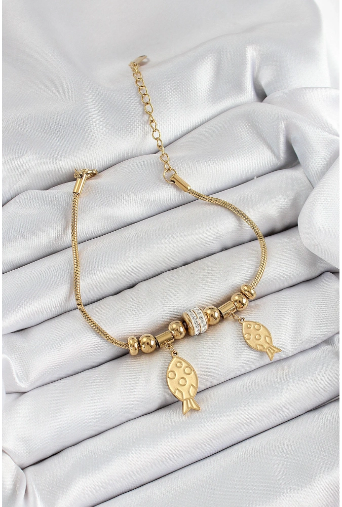 Shoecide 316l Çelik Gold Renk Balık Model Kadın Bileklik
