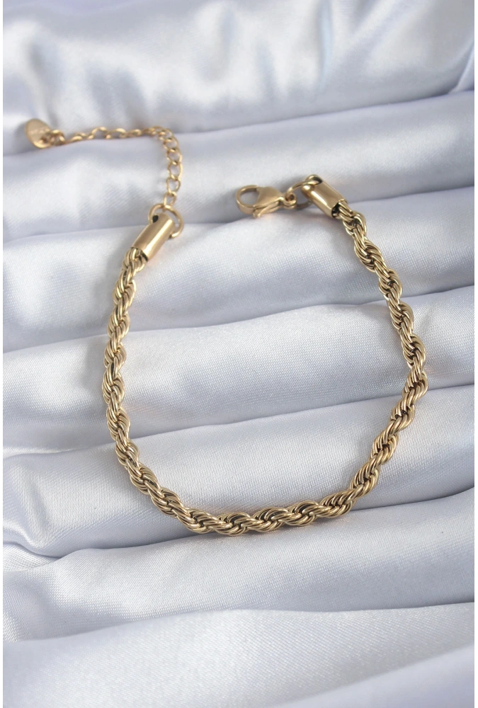 Shoecide 316l Çelik Gold Renk Burgu Model Kadın Bileklik