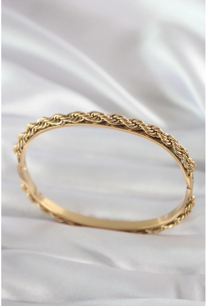 Shoecide 316l Çelik Gold Renk Burgu Zincir Model Kadın Kelepçe