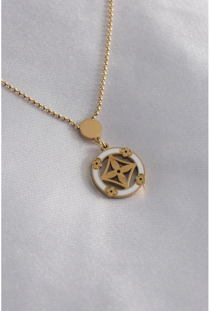 Shoecide 316l Çelik Gold Renk Çiçek Figür Kadın Kolye