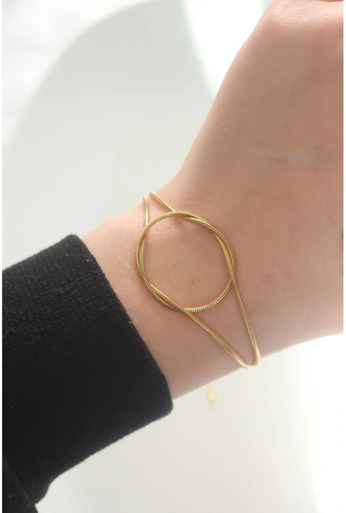 Shoecide 316l Çelik Gold Renk Düğüm Model Bileklik