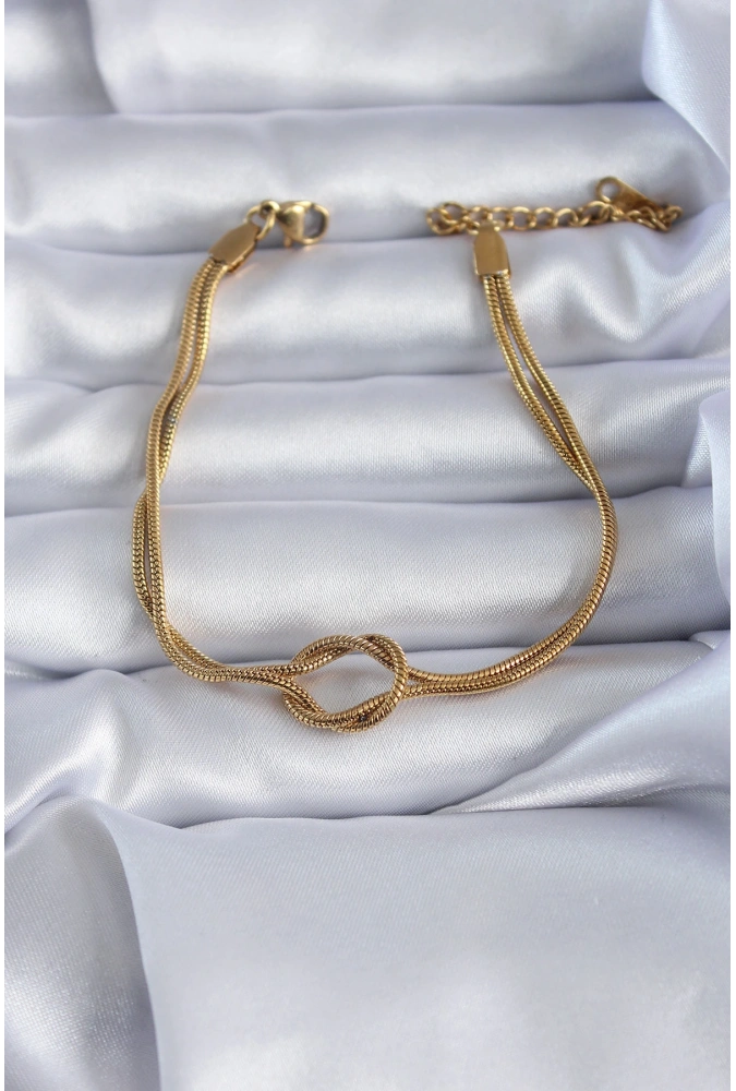 Shoecide 316l Çelik Gold Renk Düğüm Model Kadın Bileklik