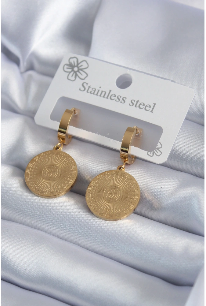 Shoecide 316l Çelik Gold Renk İşleme Detay Kadın Küpe