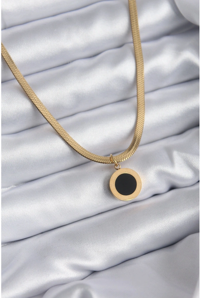 Shoecide 316l Çelik Gold Renk İtalyan Zincir Model İşleme Detay Kadın Kolye