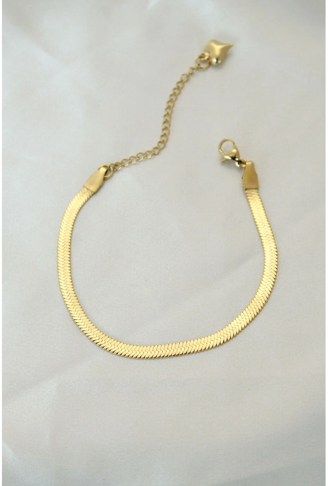 Shoecide 316l Çelik Gold Renk İtalyan Zincirli Bileklik