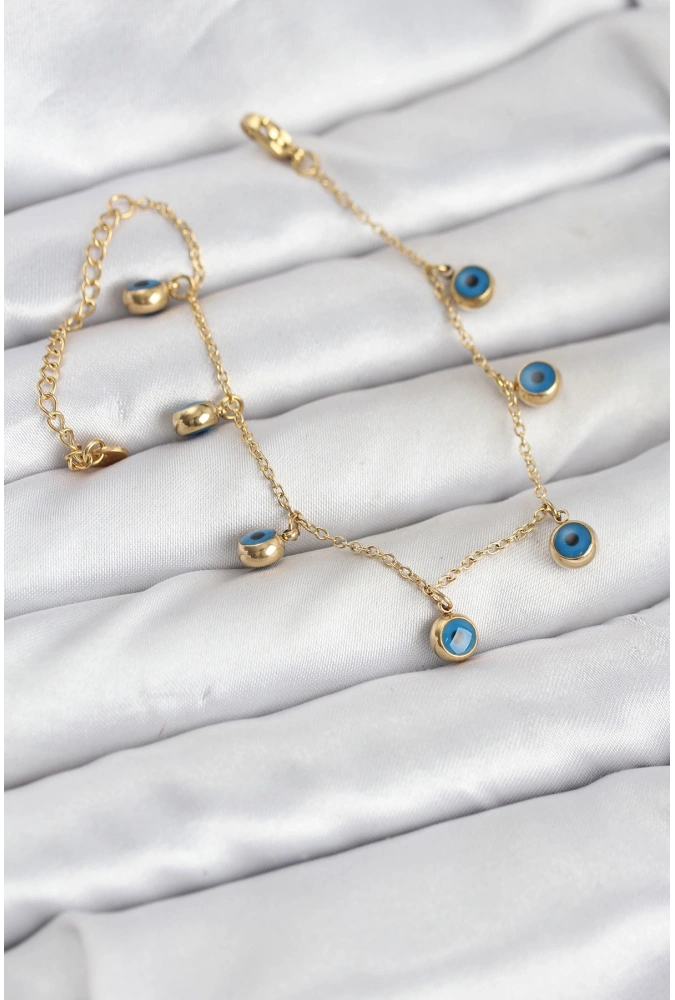 Shoecide 316l Çelik Gold Renk Minimal Nazar Model Kadın Bileklik