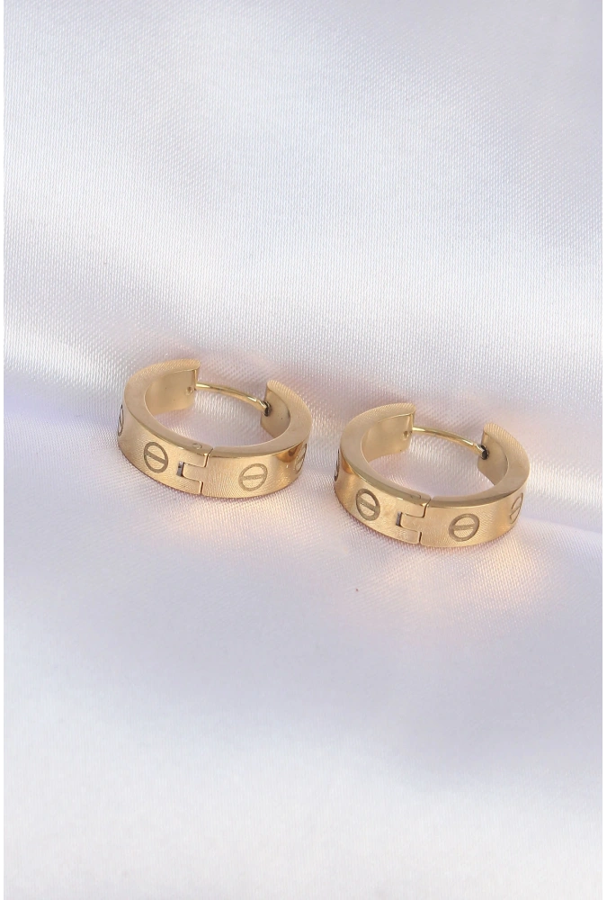 Shoecide 316l Çelik Gold Renk Model Halka Küpe