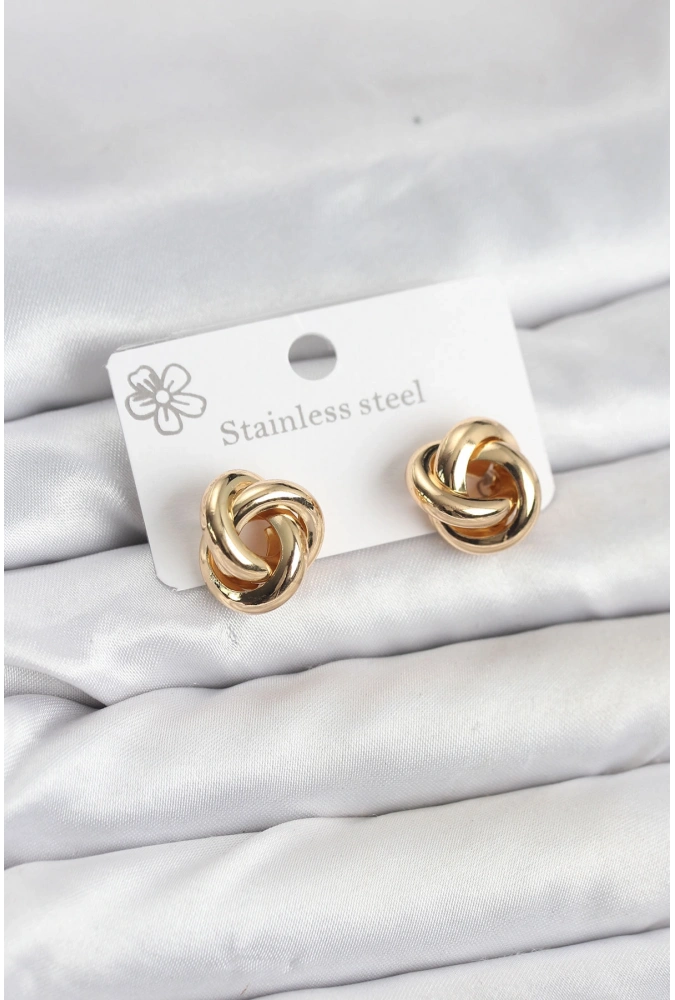 Shoecide 316l Çelik Gold Renk Sarmal Model Kadın Küpe